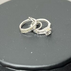 Vintage Silver Women's Ring Set Pendant Charm. Simple